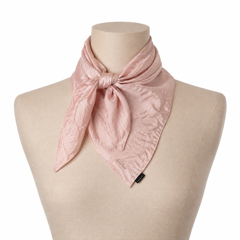 Clair O Fonce Large Square Solid Light Pink 100% Silk Scarf